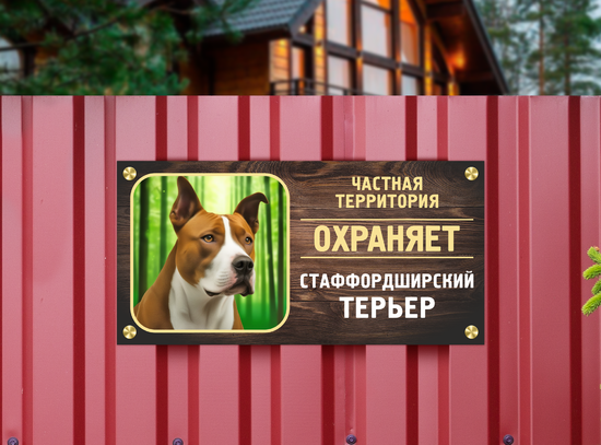 Охраняет дом Стаффордширский терьер